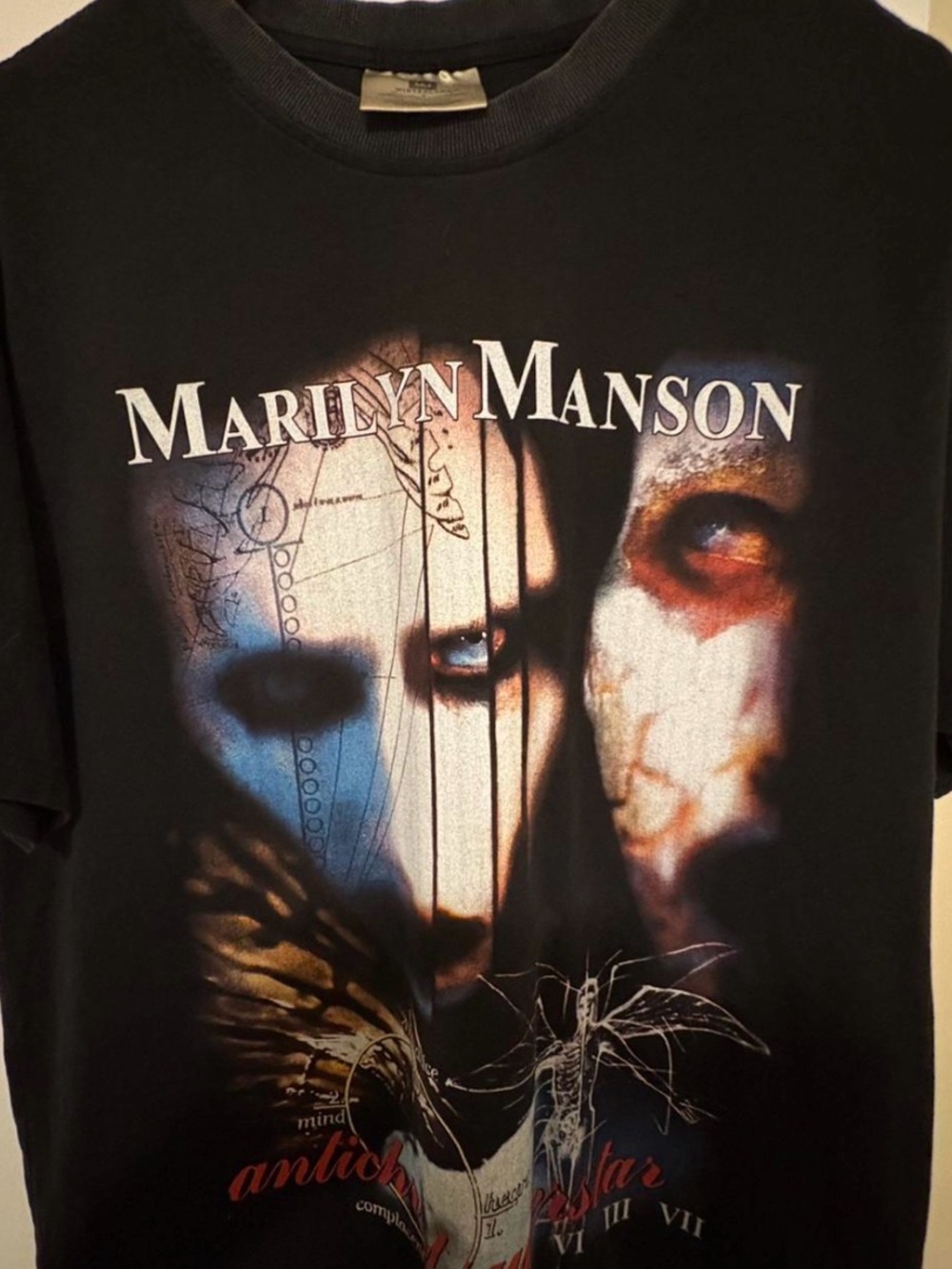 Marilyn Manson Black Graphic Band Tee